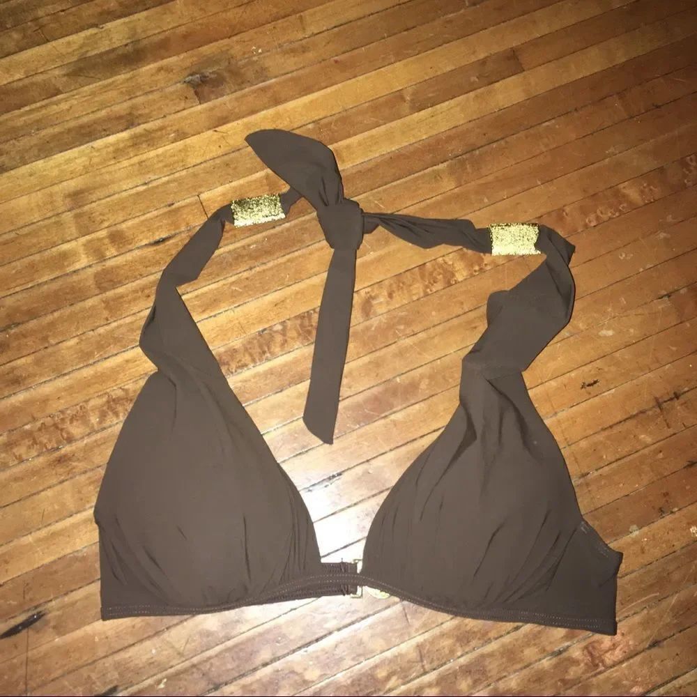 Victoria’s Secret brown & gold S halter bikini